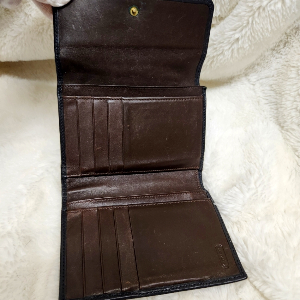Vtg Black Coach Billfold - Picture 5 of 15